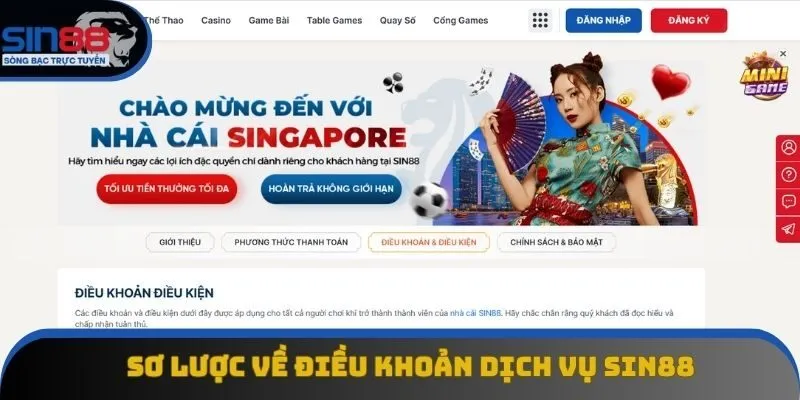 Sơ lược về điều khoản dịch vụ Sin88 Sơ lược về điều khoản dịch vụ Sin88